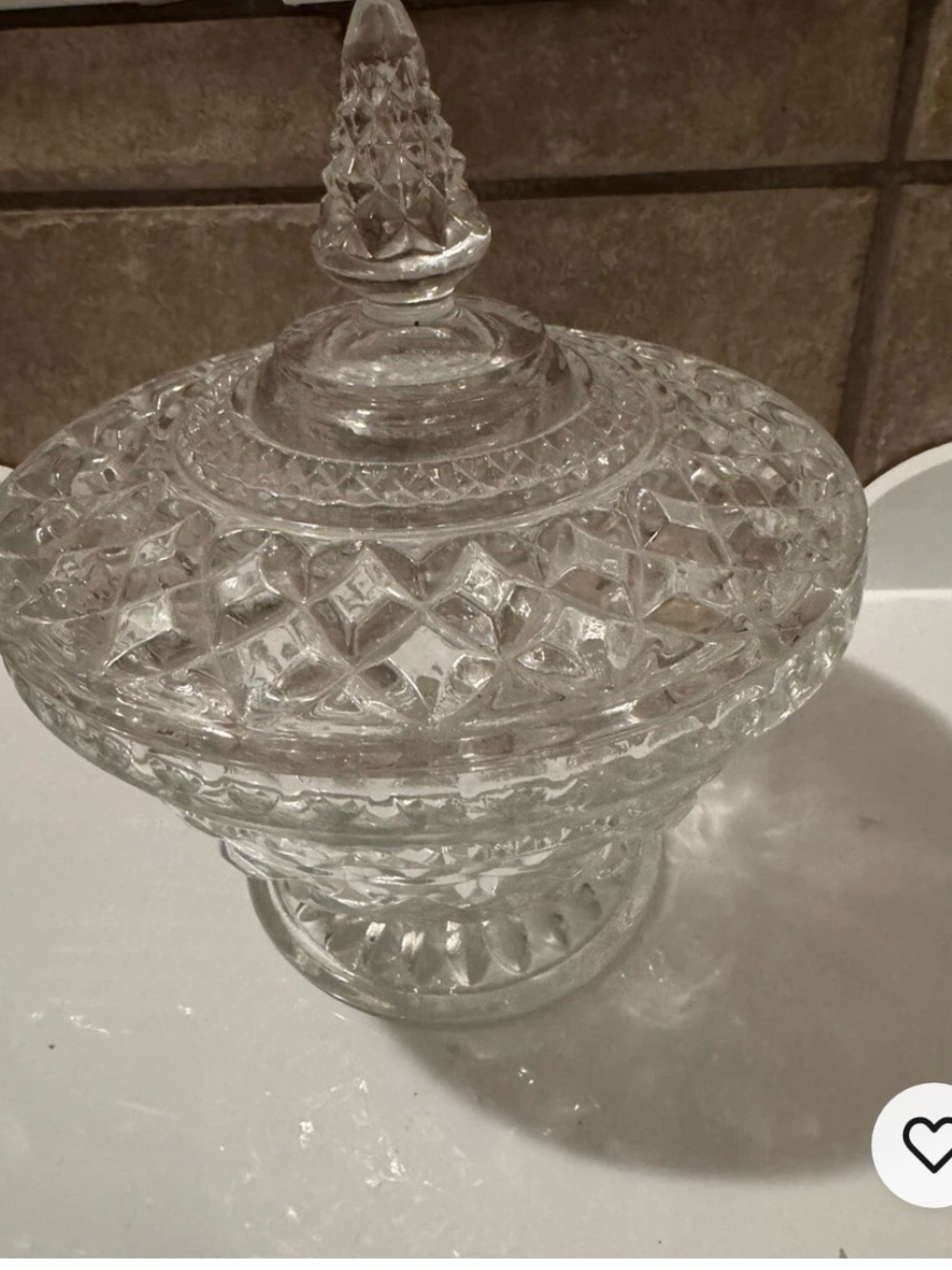 Vintage Anchor Hocking Large Clear Glass Wexford Compote Candy Dish with Lid